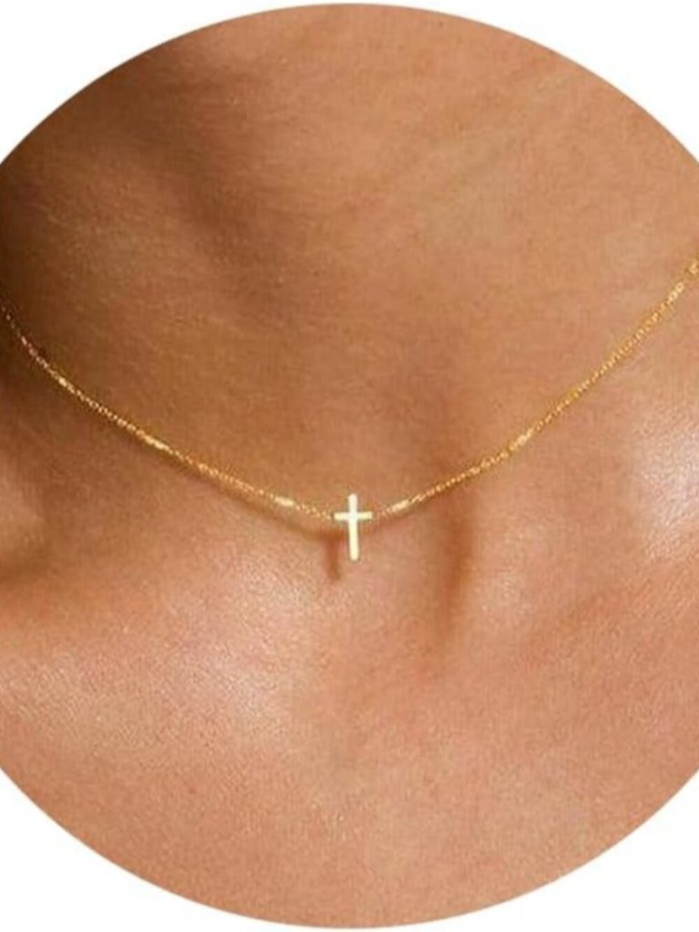 Dainty Cross Necklace for Women, 14K Gold Plated Cross Necklaces